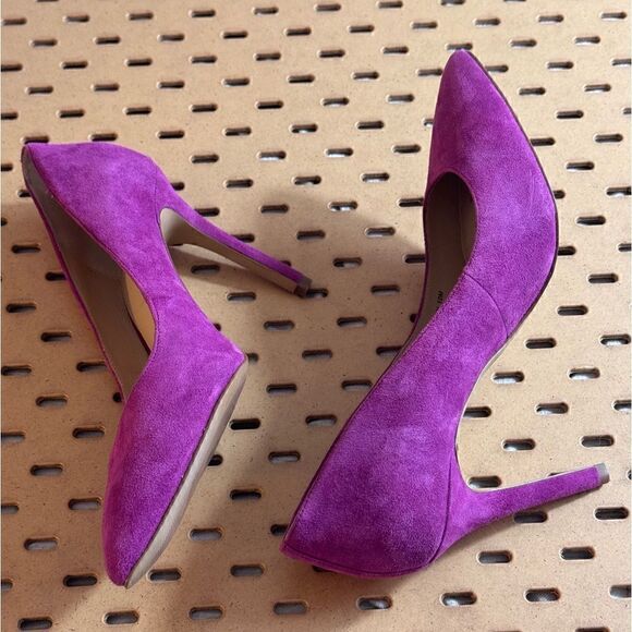 Botkier shoes Womens Sz 10 M high heels Leather suede Marci Raspberry Fizz Pump - Picture 5 of 14